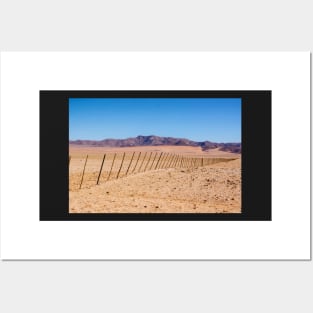 Fence across the desert. Posters and Art